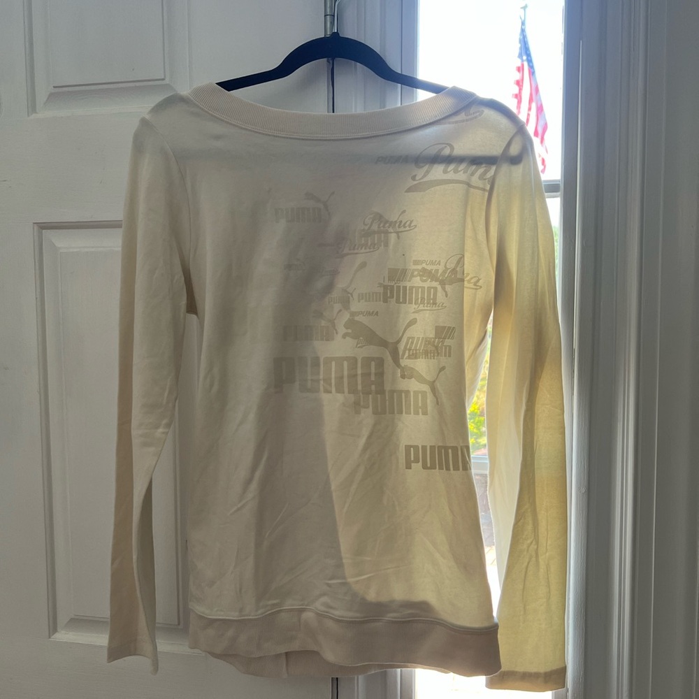 Puma Off-White Women's Long Sleeve Top